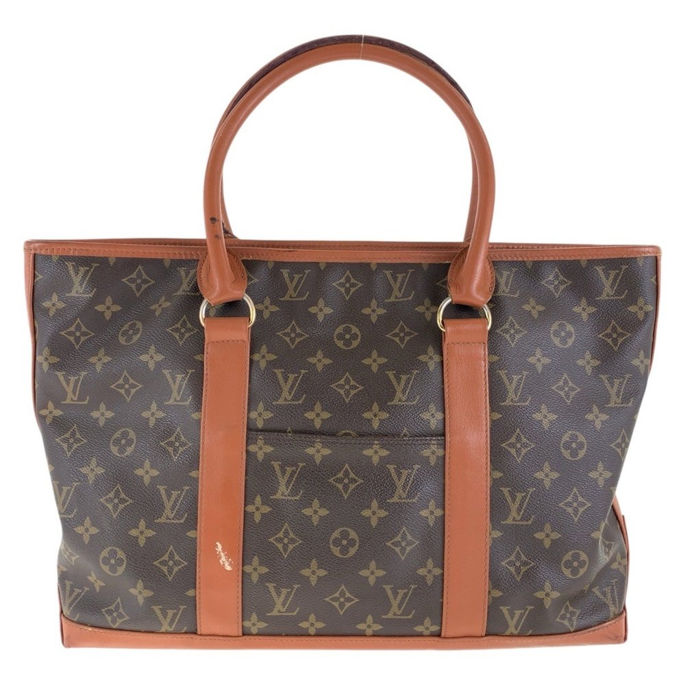 LOUIS VUITTON Monogram Weekend PM Brown Gold Hardware Leather Tote Bag M42425 - Picture 2 of 10